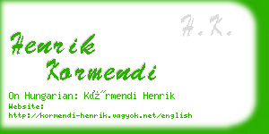 henrik kormendi business card