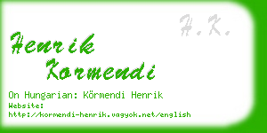 henrik kormendi business card